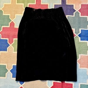 J. Crew Black Velvet Pencil Skirt